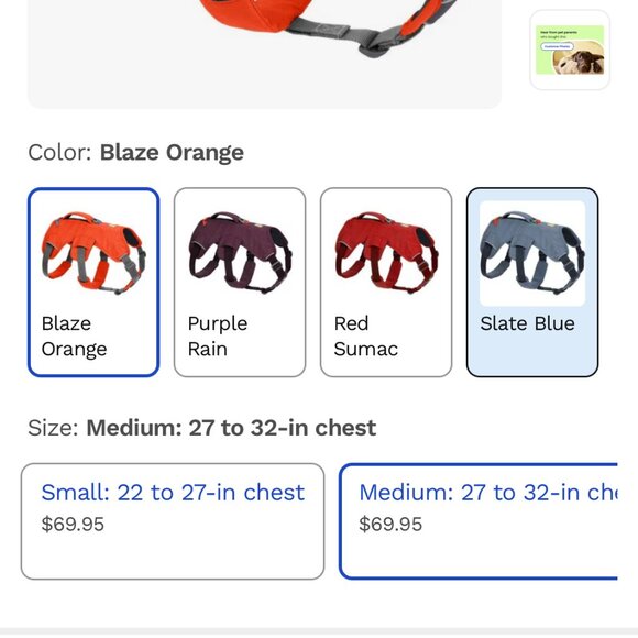 Ruffwear Webmaster Harness - M blue - Picture 4 of 4